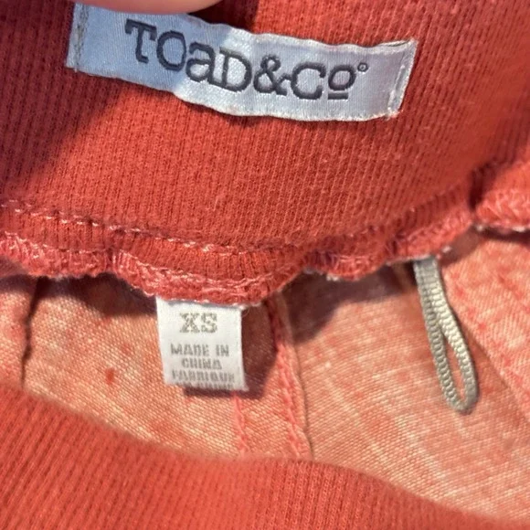 Women's Toad & Co Lina Pink Linen Pull-on Pants Ruched Capri XS Summer Coastal - Picture 5 of 11